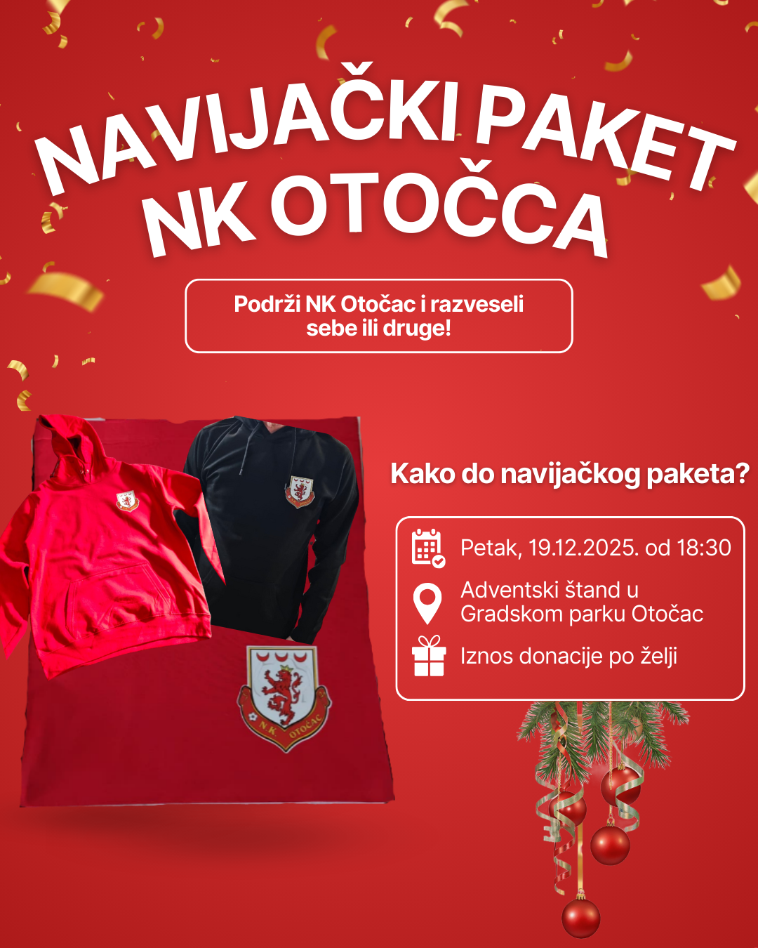 Navijački paket NK Otočca – podržite klub u blagdanskom duhu